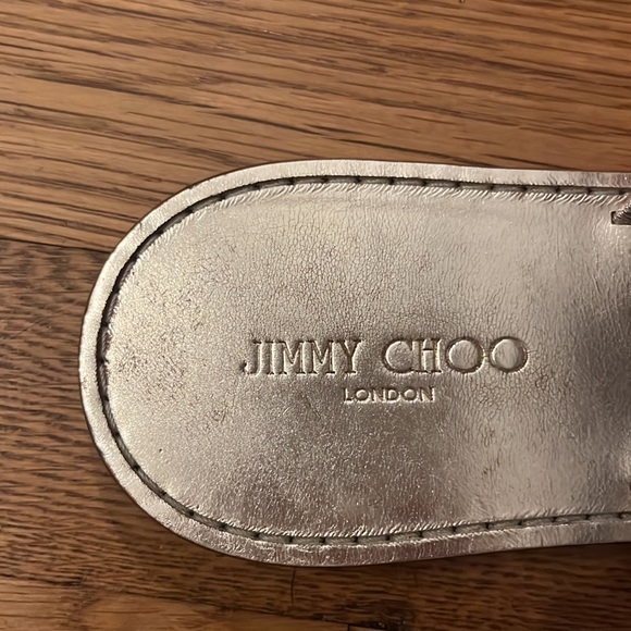 Gold Leather Jimmy Choo Sandals - Picture 2 of 4